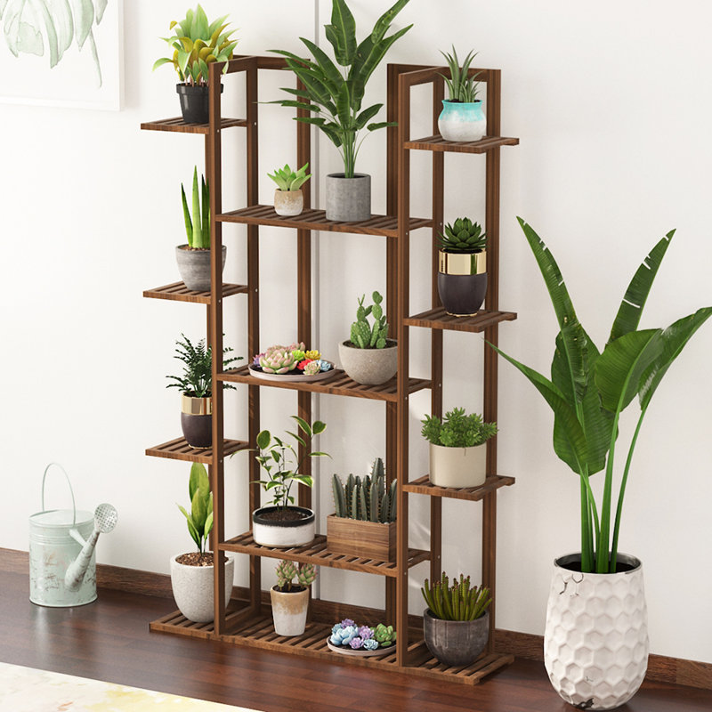 Arlmont & Co. 7 Tier Bamboo Plant Stand, Indoor Tall Plant Stand For